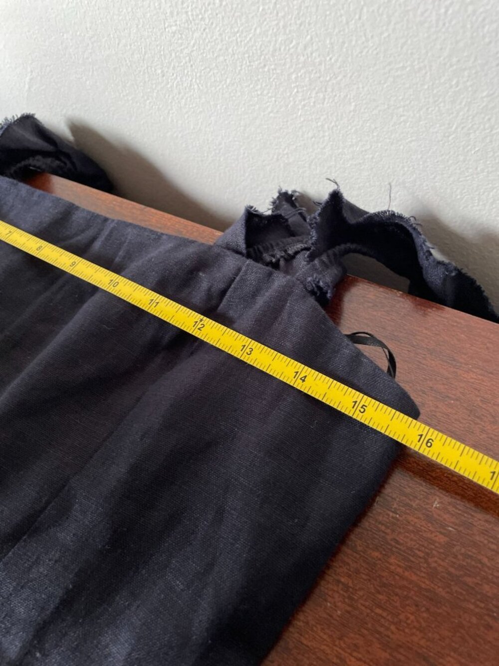 Reformation Spaulding 100% Linen Dress Sz 8  Black Ruffle Strap Formal Date - Picture 12 of 15